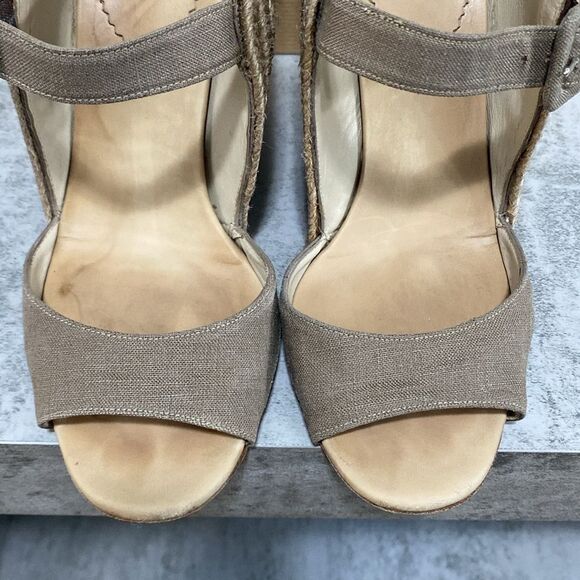 CHRISTIAN LOUBOUTIN Taupe Espadrille Wedges Size 37 US 6.5 Red Bottoms - Picture 6 of 16